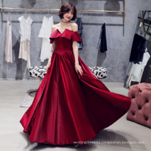 Hot Red Wedding Evening Party Dresses 2019 Sexy Girl Off Shoulder Women Evening Prom Gown Floor Length A-line Evening Dresses